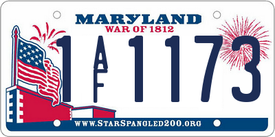 MD license plate 1AF1173
