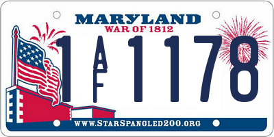 MD license plate 1AF1178