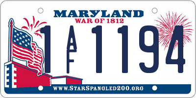 MD license plate 1AF1194