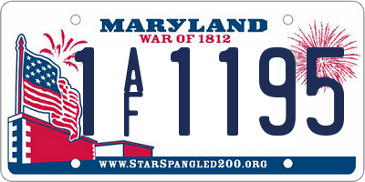 MD license plate 1AF1195