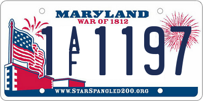 MD license plate 1AF1197