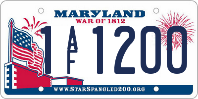 MD license plate 1AF1200