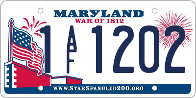 MD license plate 1AF1202