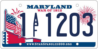 MD license plate 1AF1203