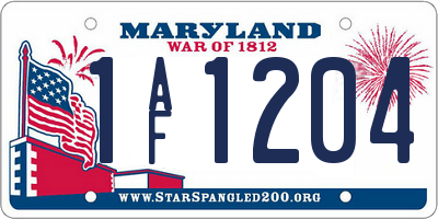 MD license plate 1AF1204