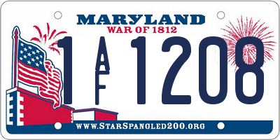 MD license plate 1AF1208