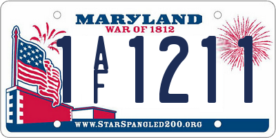 MD license plate 1AF1211