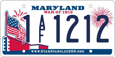 MD license plate 1AF1212