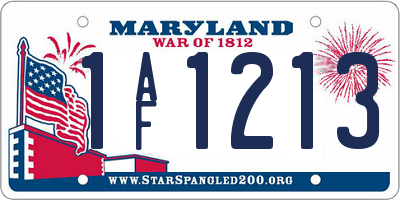 MD license plate 1AF1213