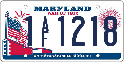 MD license plate 1AF1218