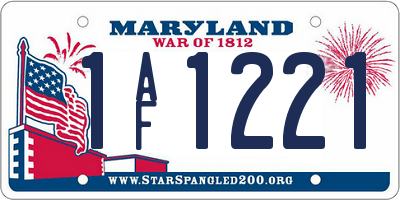 MD license plate 1AF1221