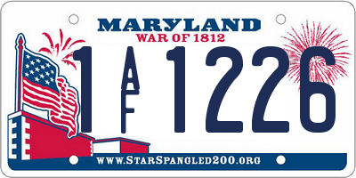 MD license plate 1AF1226