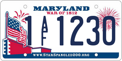 MD license plate 1AF1230