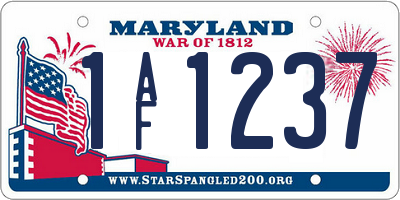 MD license plate 1AF1237