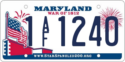 MD license plate 1AF1240
