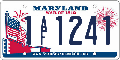 MD license plate 1AF1241
