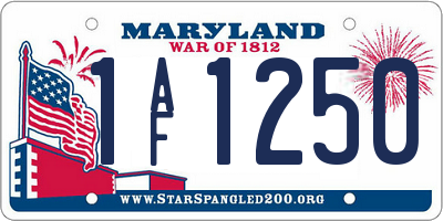 MD license plate 1AF1250