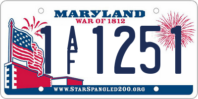 MD license plate 1AF1251
