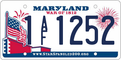 MD license plate 1AF1252