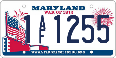 MD license plate 1AF1255