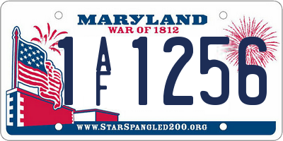 MD license plate 1AF1256