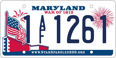 MD license plate 1AF1261
