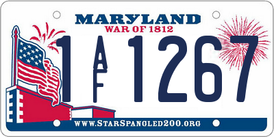 MD license plate 1AF1267