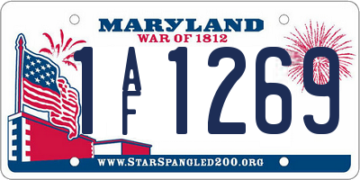 MD license plate 1AF1269