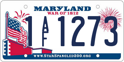 MD license plate 1AF1273