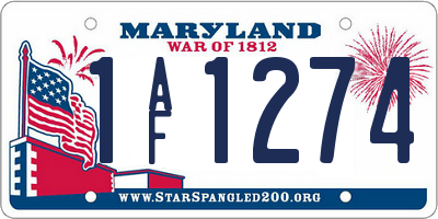MD license plate 1AF1274