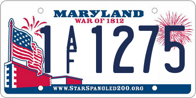 MD license plate 1AF1275