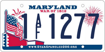 MD license plate 1AF1277