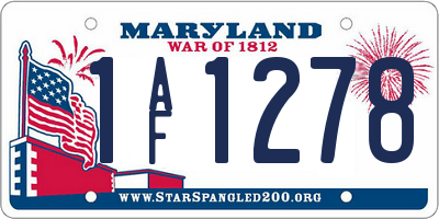 MD license plate 1AF1278