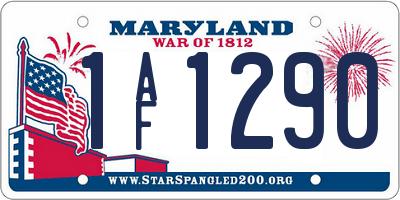 MD license plate 1AF1290