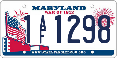 MD license plate 1AF1298