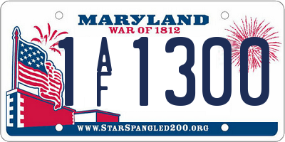 MD license plate 1AF1300