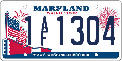 MD license plate 1AF1304