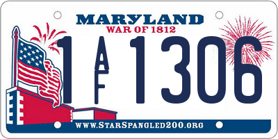 MD license plate 1AF1306