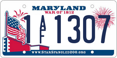 MD license plate 1AF1307