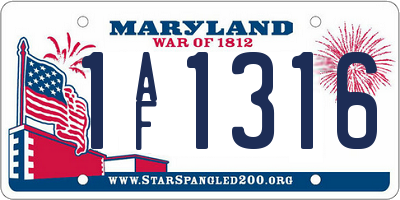 MD license plate 1AF1316