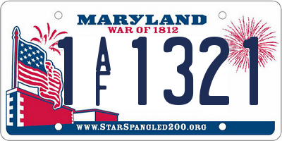 MD license plate 1AF1321