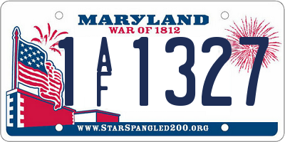 MD license plate 1AF1327