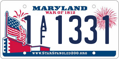 MD license plate 1AF1331
