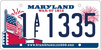 MD license plate 1AF1335