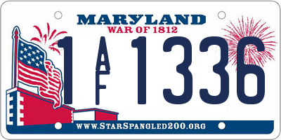 MD license plate 1AF1336