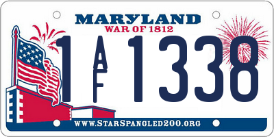 MD license plate 1AF1338