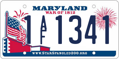 MD license plate 1AF1341