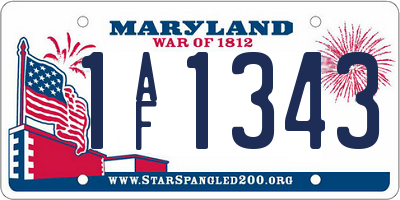 MD license plate 1AF1343