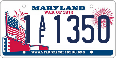MD license plate 1AF1350