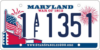 MD license plate 1AF1351